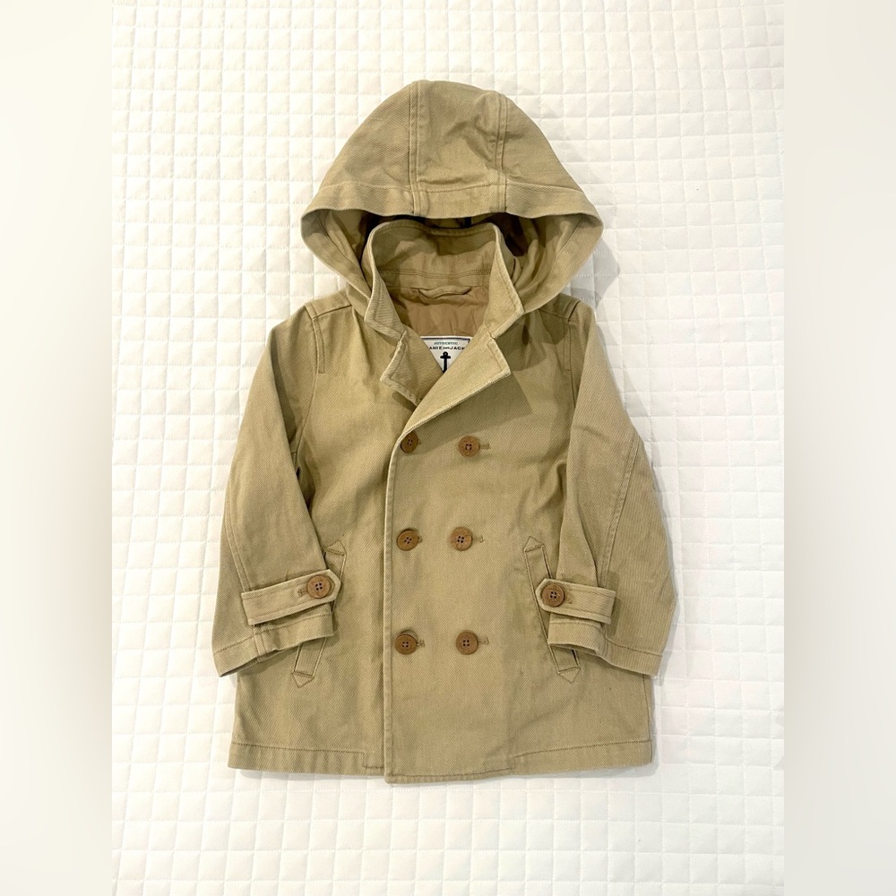 Janie & Jack Cotton Hooded Pea Coat- Size 2T-3